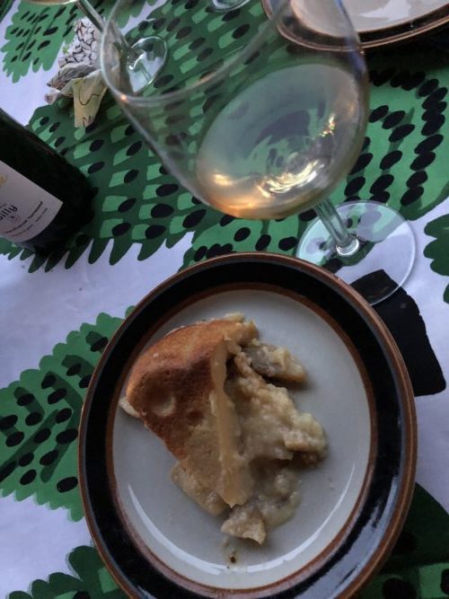 British apple cake and Valamo wine.